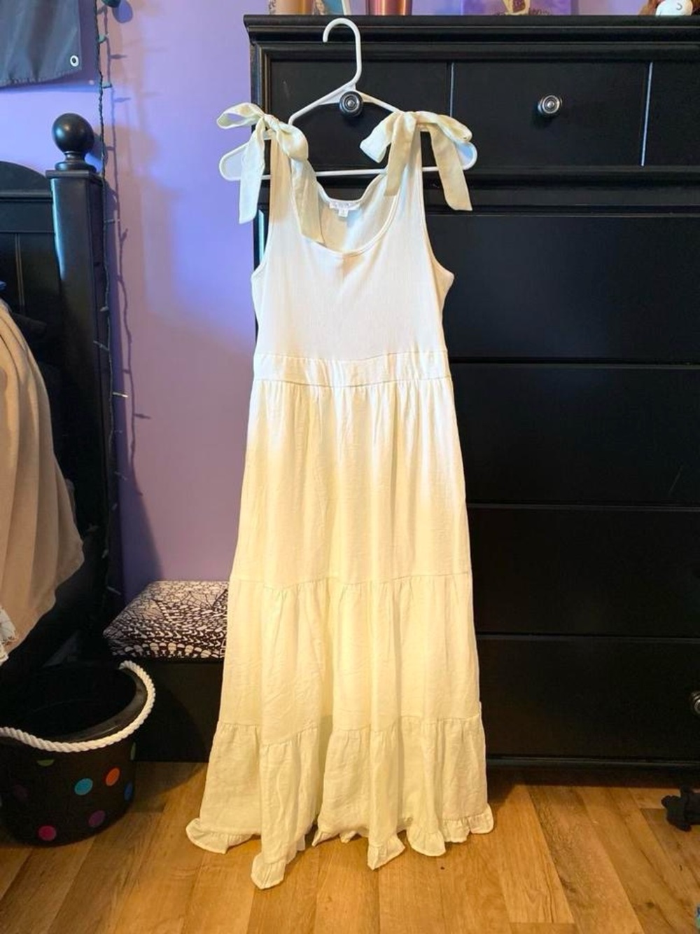 By the River Women’s Cream Tie-Shoulder Maxi Dress